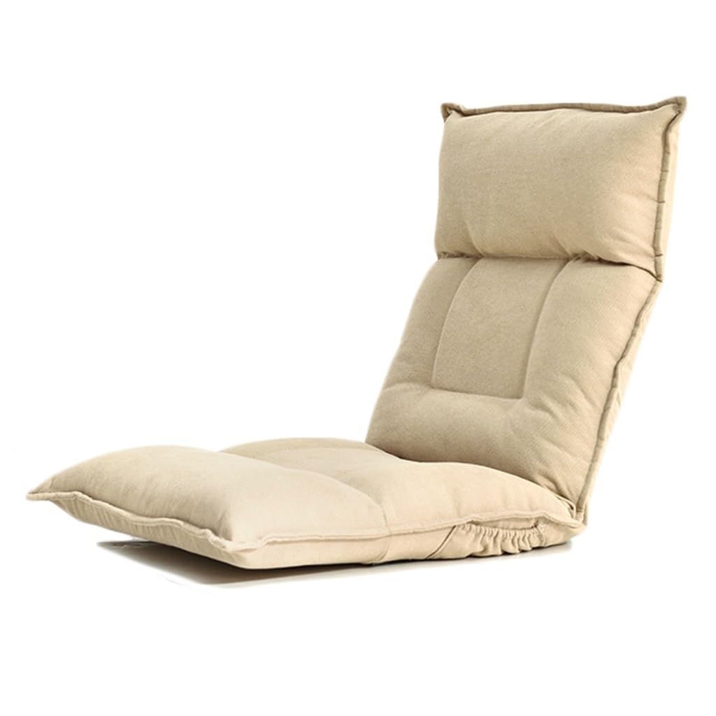 GNBOW Verstellbarer Bodenstuhl, gepolsterter Meditationsstuhl, Gaming-Sofastuhl mit Rückenlehne for Wohnzimmer, Schlafzimmer(Beige)