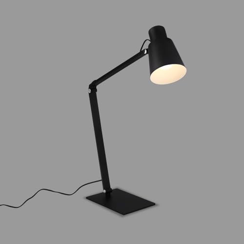 BRILONER – Nachttischlampe, Schreibtischlampe Schwenkbar, Tischlampe E27 für Home Office mit Kabelschalter, Leselampe, Schwarz