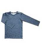 Baby Kinder Langarmshirt Bio-Baumwolle 13 Farben T-Shirt Shirt Jungen Mädchen Gr. 50/56 bis 140 (98-104, Indigo/Weiß/Wabenstruktur)