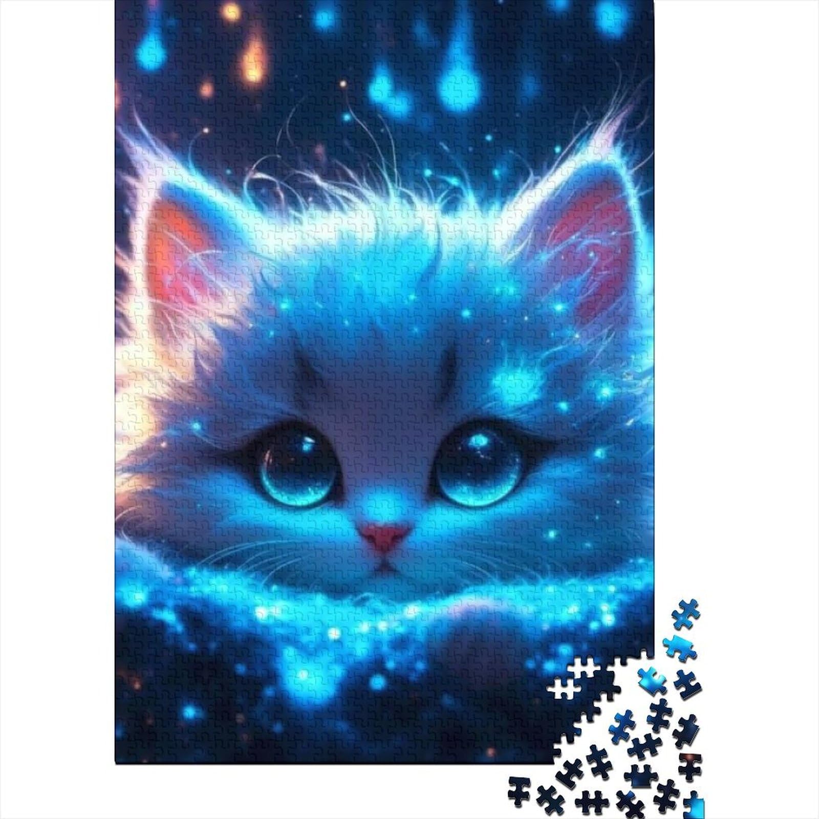 Puzzle Arts Cats, Holzbrettpuzzle mit 1000 extragroßen Teilen für Erwachsene und Jugendliche ab 14 Jahren (Größe 75 x 50 cm)