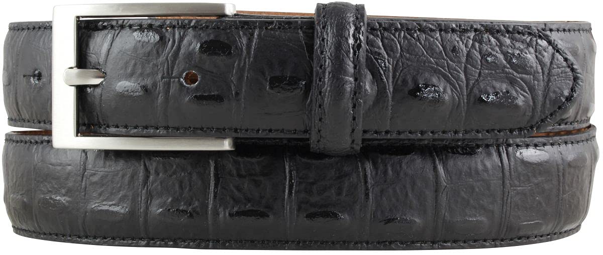 BELTINGER Gürtel mit Krokoprägung 3 cm | Leder-Gürtel für Damen Herren 30mm Kroko-Optik | Kroko-Muster 3cm | Schwarz 110cm