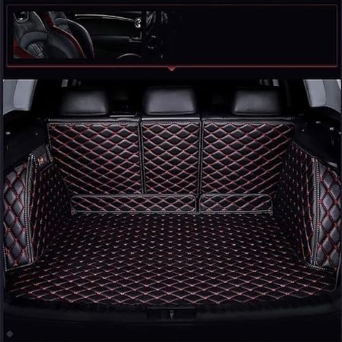 Vollabdeckung Kofferraummatte für Audi A6 Avant (4F,C6) 2008-2011, Antirutschmatte Kofferraum Schutzmatte Kofferraumschutz Auto Zubehör,Black-Red