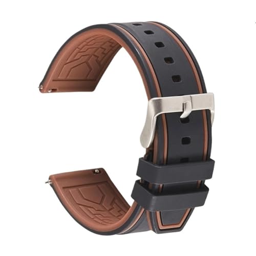 THBGTCNQ Weiches Silikon-Uhrenarmband mit Schnellverschluss, Gummiarmband for das Handgelenk, 20 mm, 22 mm, 24 mm, Herren und Damen, Sport-Ersatzarmbänder(Dark Brown,22mm)