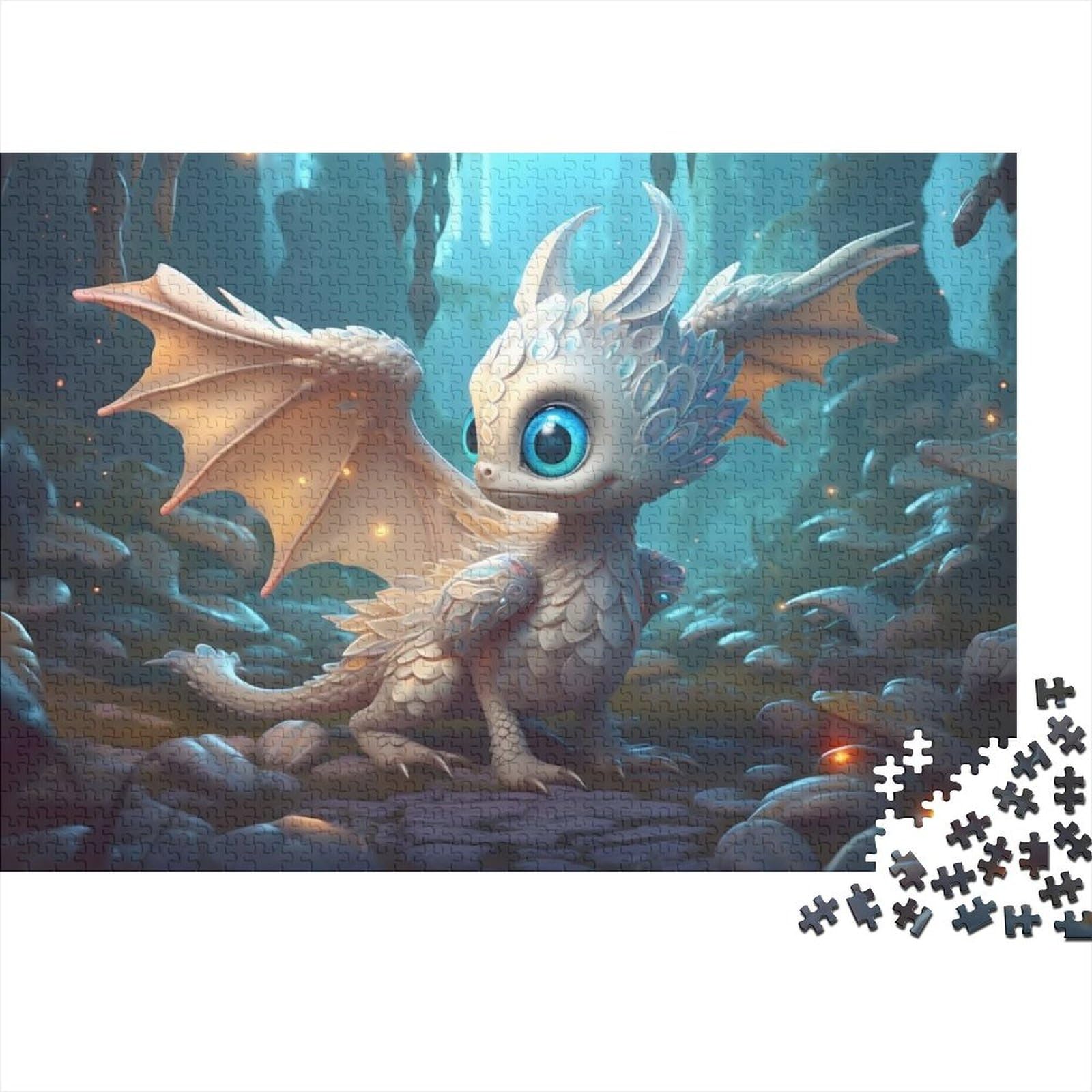 Holzpuzzle „Baby Flying Dragon“ für Teenager, 500 Teile, für Erwachsene, schwierige Puzzles, tolle Geschenke für die ganze Familie (Größe 52x38cm)