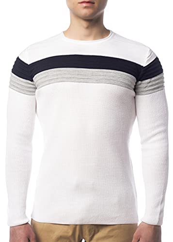 Karl's People Herren Feinstrickpullover K-128 White M