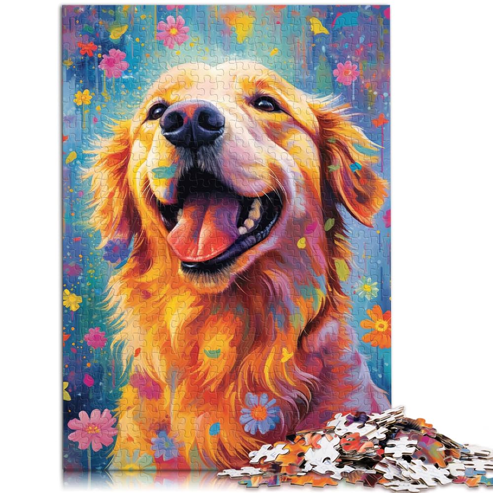 Puzzlespiel im Golden Retriever-Stil, 1000 Teile, Premium-Puzzle, Holzpuzzle, ganze Familie, 1000 Teile (50 x 75 cm)