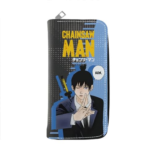 RYNDEX Chains-aw Man Anime Wallet, Spaß Süß Kawaii Kartenetui mit Münzfach, Reise-Kulturbeutel für Ausweis Banknote Münze Foto(Color:Multicolor 16)