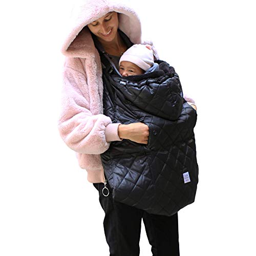 7AM Kindertragetasche – K-Poncho 3-in-1, vielseitig, ergonomisch, mit Plüsch gefüttert, passt sich universell an jeden Babytrage, Autositze & Kinderwagen an