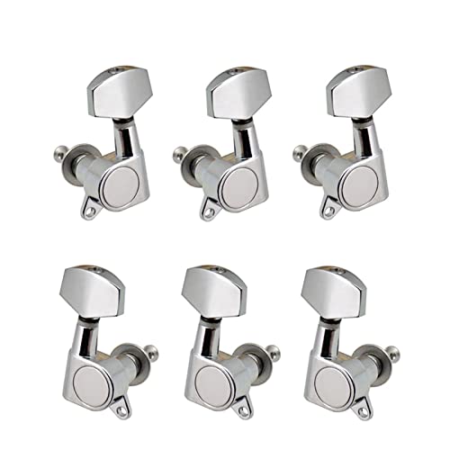 Gitarren Stimmwirbel 6 Stücke Versiegelte Gitarre String Pegs Sperrung Tuner Elektrische Akustische Gitarre Tuner Maschine Köpfe Knöpfe (Color : Silver)