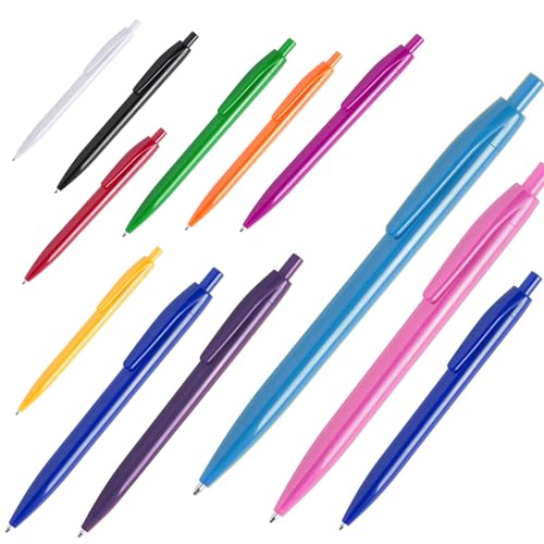 noTrash2003 100 Kugelschreiber Druckkugelschreiber Kulis Ballpen Schreibegräte blauschreibend als gemischtes Set aus 12 Farben vorsortiert immer mindestens 6 Farben