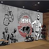 tyujlkjddlf Tapete Wandbild 3D Benutzerdefinierte Hintergrundbild Zum Thema Taekwondo-Fitnessstudio, Sportthema, Boxen, Kampfsport, Sanda-Training, Wandbild, Fitnessstudio-Tapete-400Cmx280Cm