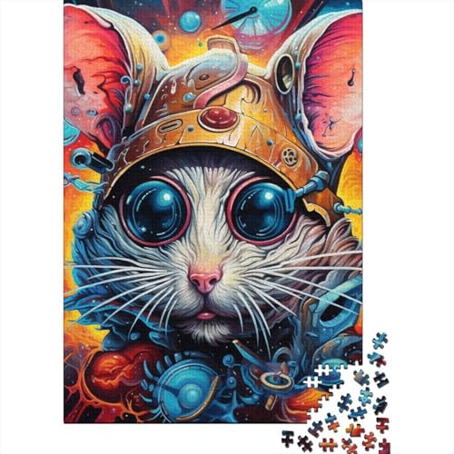 Art Animal Mouse Holzpuzzle Puzzles für Erwachsene und Jugendliche 1000 Teile Puzzlespielzeug Schwierige, anspruchsvolle Puzzles 1000 Teile 29,53x19,69 Zoll