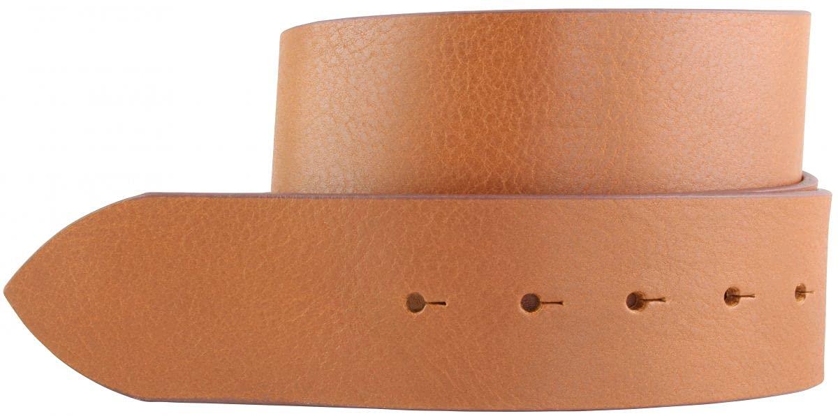 BELTINGER Wechselgürtel aus Vollrindleder ohne Schnalle 5 cm | Druckknopf-Gürtel für Damen Herren 50mm | Breiter Leder-Gürtel | Tabac 95cm