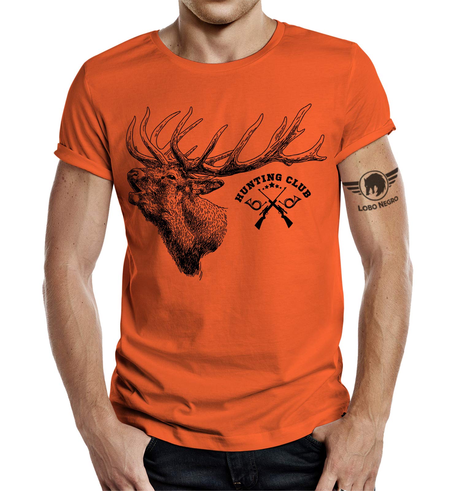 Jäger T-Shirt: Hunting Club Hirsch Orange