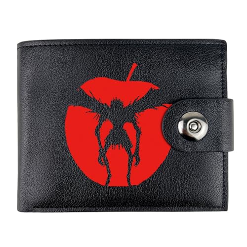 RYNDEX Death No. te Anime Geldbörse, Cartoon-Druck Kleiner Geldbeutel, PU Leder Geldbörse Brieftasche Wallet(Color:Black 3)