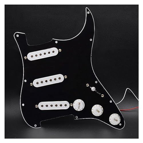 Alnico 5 SSS Vorverdrahtetes Gitarren-Schlagbrett, Geladenes Schlagbrett, Versetzte Tonabnehmer 50/50/52 Mm Für FD ST-Gitarre (Color : 02)