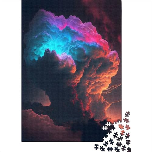 Puzzle-Geschenke „Symphony of Clouds“, 1000 Teile, Holzpuzzle, Lernspiel, Herausforderungsspielzeug für die Familie (Größe 75 x 50 cm)