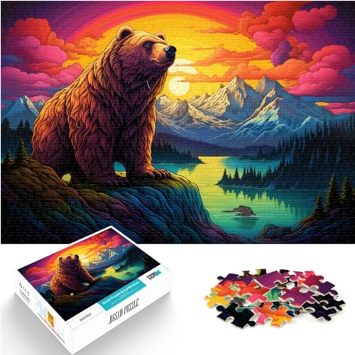 Puzzle Farbe Braunbär | Puzzle 500 Teile für Erwachsene, Holzpuzzle, jedes Teil ist einzigartig – anspruchsvolles, unterhaltsames Familienspiel, 500 Teile (38 x 52 cm)