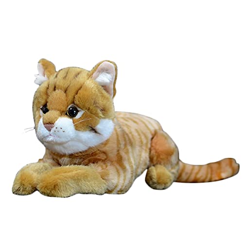 DANAIM Orange Getigerte Katze, Plüschtier, 30,5 cm, Gestreifte Getigerte Katze, Plüsch, Gefüllt, Weiches Kinderkissen, Niedliches Kätzchen, Plüschpuppe, Geschenk for Kinder, Geburtstag