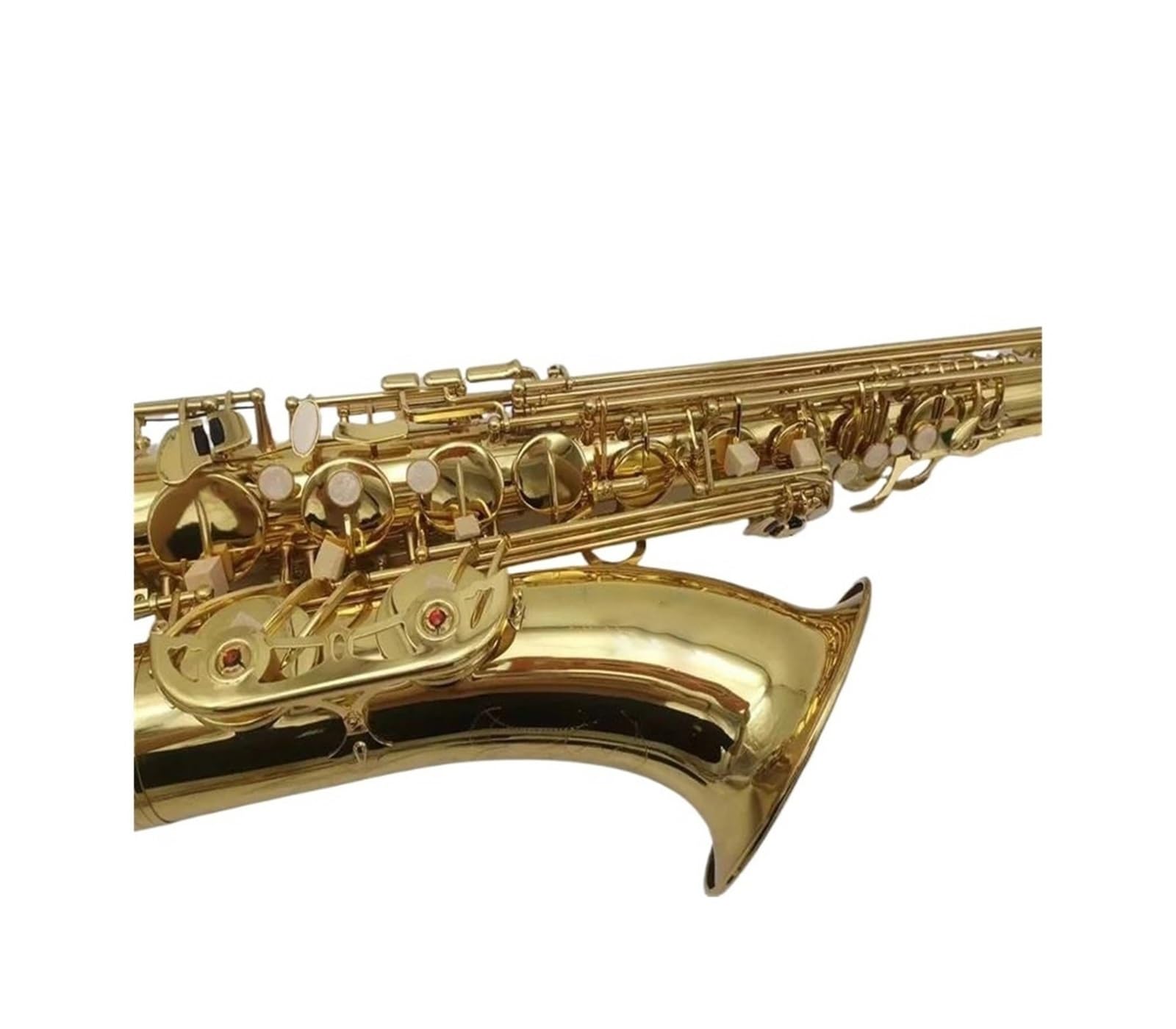 Gold lackiertes saxophon Bb Tenor Saxophon Gold Lack Gelb Messing Musikinstrument Professional Mit Fall Zubehör(Hard pack)