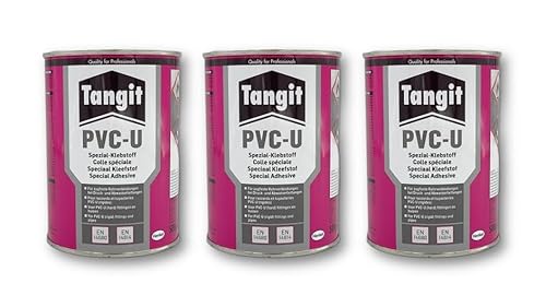 Tangit PVC-U Spezial Klebstoff für Rohrverbindung bei Druck- und Abwasserleitungen (500g / 3 Stück)