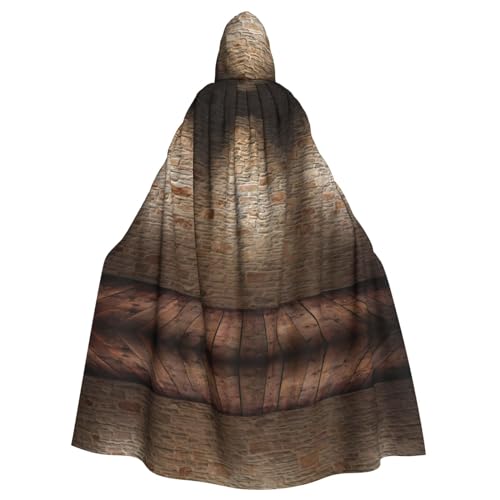 YQxwJL Lights Hit The Brick Wall Print Hooded Long Length Cape, Unisex Hooded Halloween Christmas Cloak Costumes Party Cape