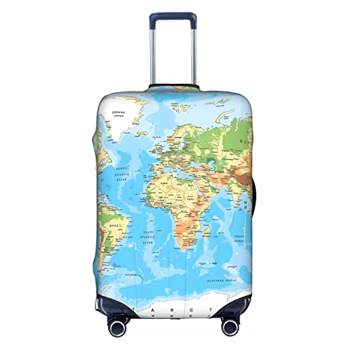 Weltkarte-Trolley-Reisetasche – hohe Elastizität mit Reißverschluss, Größe XL, geeignet für 45,7-81,3 cm (18-32 Zoll) Trolley-Tasche