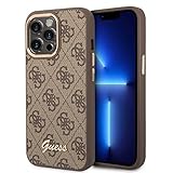 Guess Handyhülle für iPhone 14 Pro in Braun 4G Muster & Script Logo, Anti-Scratch PC/TPU, Bequem & Durable Hard Case mit Zugänglichen Anschlüssen & Stoßdämpfung