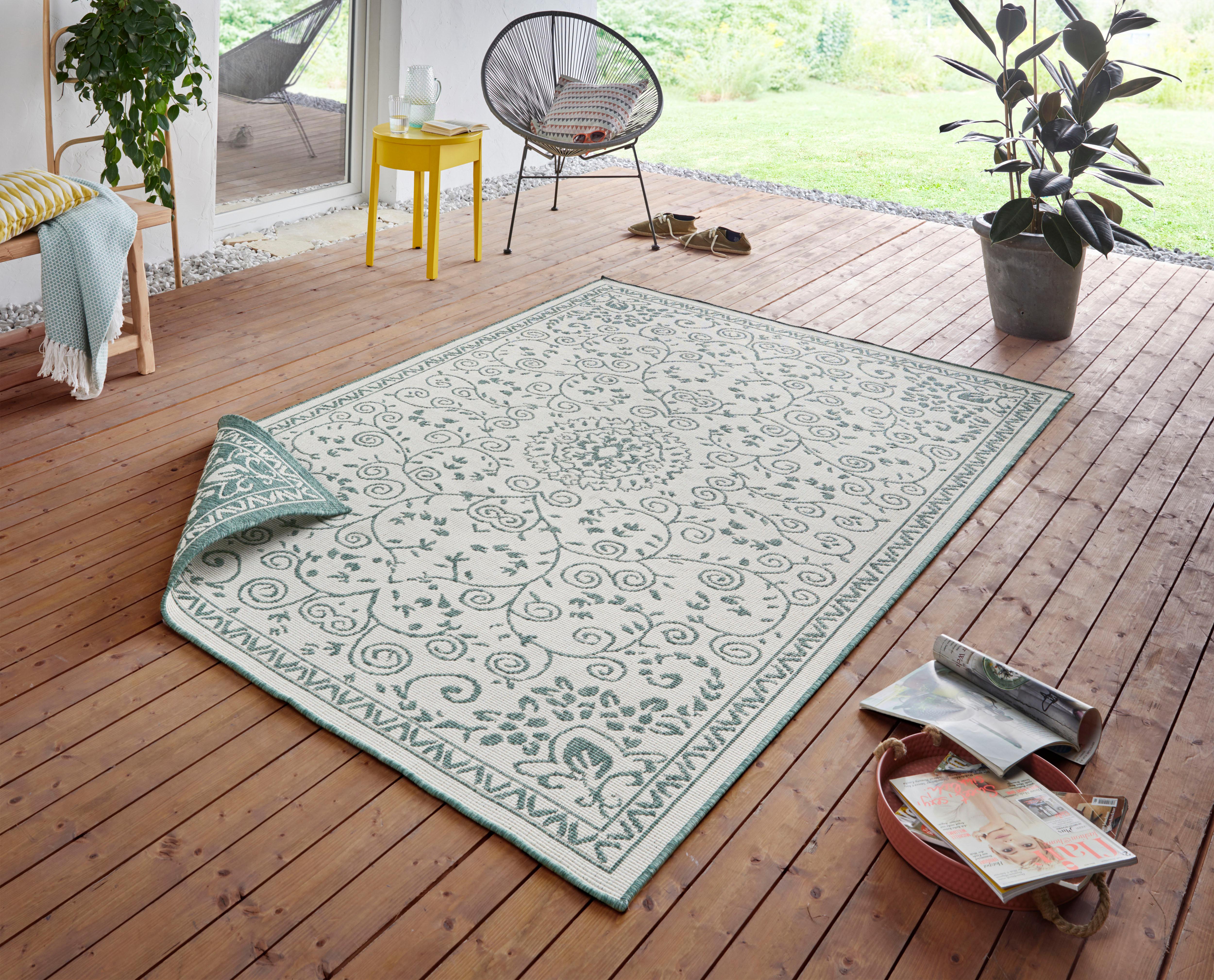 NORTHRUGS Teppich "LEYTE Wendeteppich", rechteckig, In-& Outdoor, Teppich, Vintage, Wetterfest, Balkon, Garten, Wohnzimmer