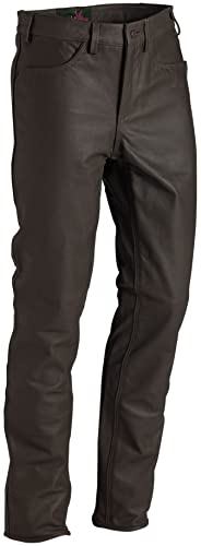 La Chasse Strapazier-Lederhose aus Büffelleder für Damen und Herren Trachtenhose Büffellederhose Jagdlederhose (26, Braun)