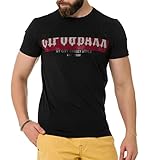 Cipo & Baxx Herren Kurzarm Strasssteine T-Shirt Print Rundhals Baumwolle CT731 Schwarz L