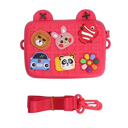 Verdant Touch Kinderkamera-Aufbewahrungstasche, Cartoon-Kamera-Schultertaschen, Kinderkameraschutztasche für Kinder, Geburtstagsgeschenk, Rot, mehrfarbig, 60_x_180_cm