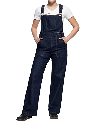 Queen Kerosin Damen Latzhose | Jeans Hose | Denim Pants | Dungarees | Worker Hose | Worker Pants | Marlene Fit