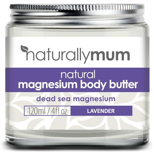 Magnesium Body Butter Creme für besseren Schlaf | Sofortige Linderung für unruhige Beine | Muskelentspannende Lotion bei Krämpfen & Schmerzen | Einschlafhilfe für Schwangerschaft & Menopause | Ätherisches Lavendelöl 120 ml