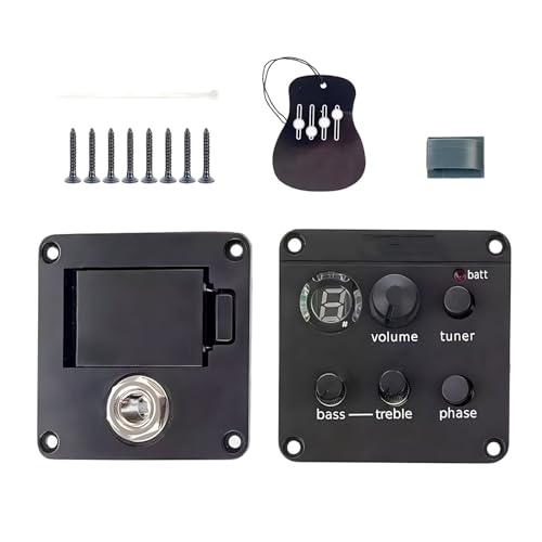 Gitarren-Tonabnehmer ISYS+ Equalizers Vorverstärker-Systeme 2 Bänder Gitarrenvorverstärker Piezo-Tonabnehmer Stimmgerät Einstellbarer Sound Gitarrenzubehör