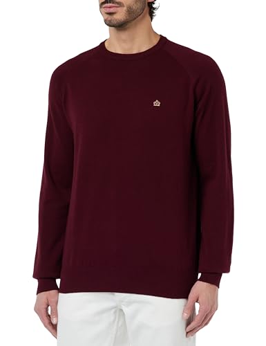 Merc Herren Berty Cashmere Blend Jumper Sweater Pullover, Burgunderrot, Large