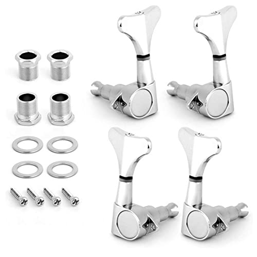 Gitarren Stimmwirbel Gitarre Versiegelte Tuner Tuning Pegs Maschinenköpfe 2R2L. Für 4 String Bass Gitarrenzubehör Gitarrenteile (Color : Silver 4pcs)