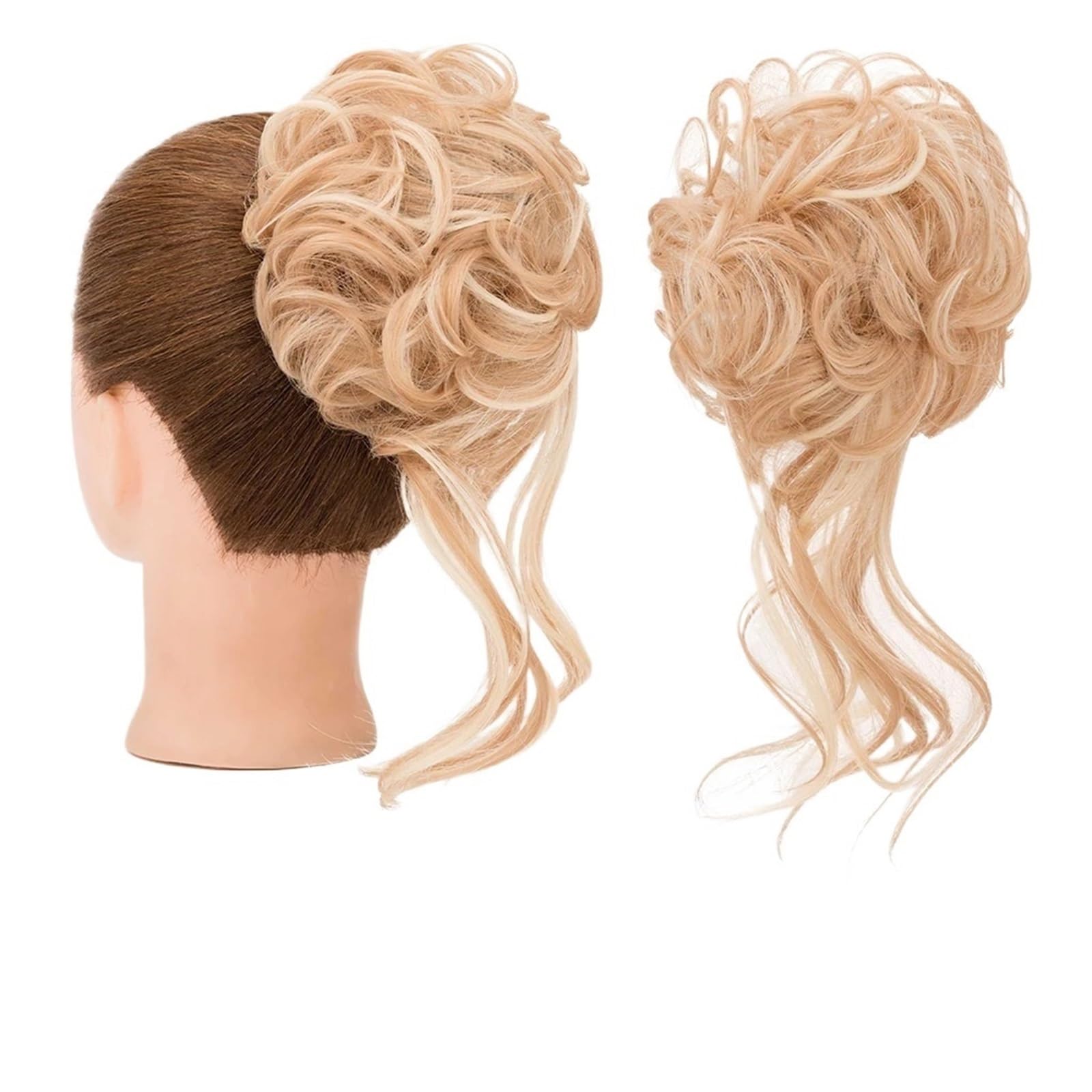 Haarteil Synthetisches, lockiges, elastisches Band, Chignon, Donut mit Zöpfen, Haargummis, unordentliches Dutt-Haar, Hochsteckfrisur, Haarteile, Verlängerungen for Frauen Haarverlängerung(4)