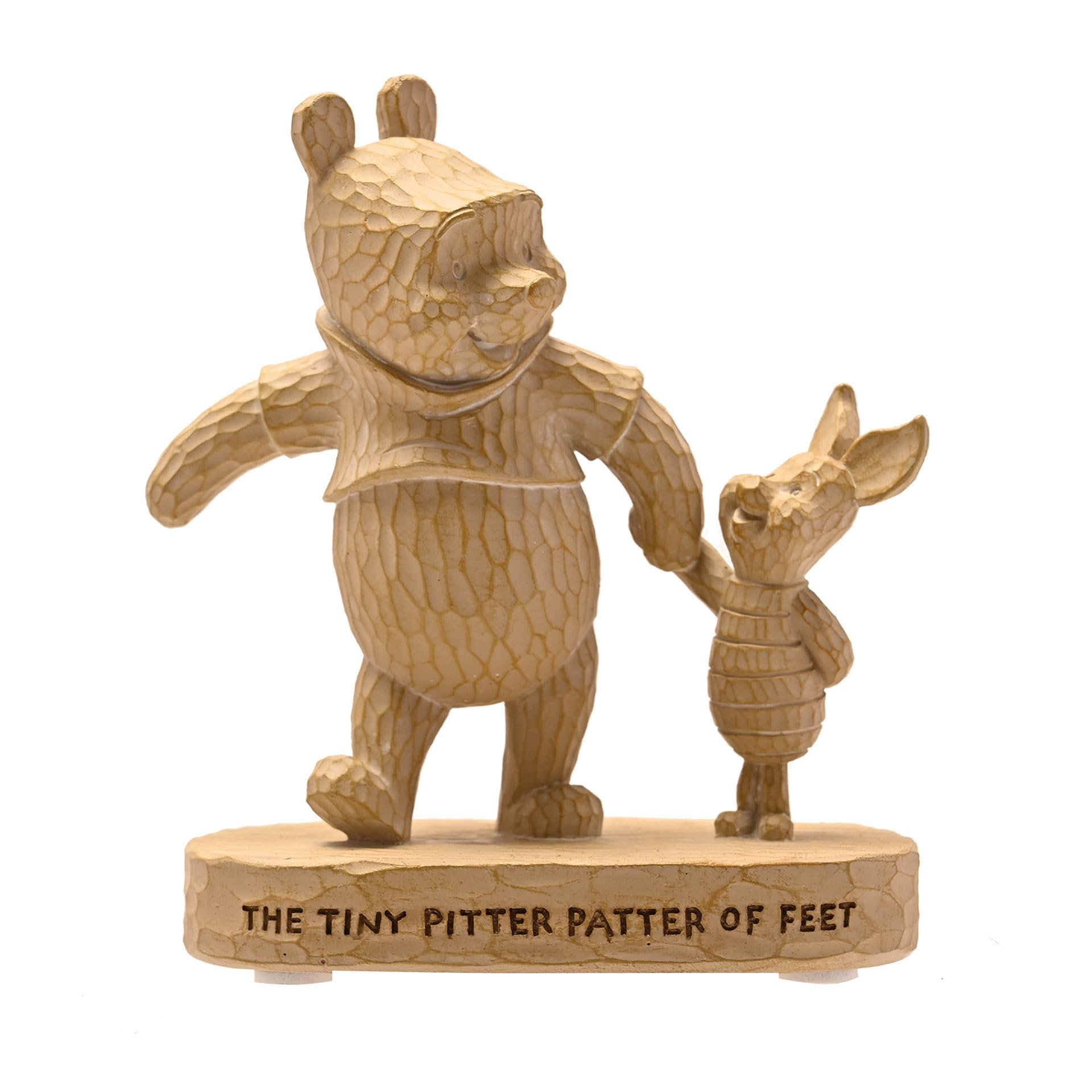 Disney Winnie Puuh Figur aus Kunstharz in Holzoptik, "The Tiny Pitter Patter Of Feet