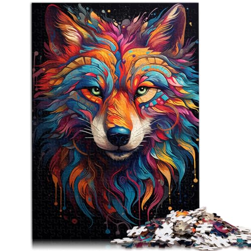 Puzzle, Farbmalerei, Fuchs, Puzzle 1000 Teile, Holzpuzzle, lustige Aktivitäten zu Hause, Geburtstagsgeschenk, Reisegeschenk, 1000 Teile (50 x 75 cm)