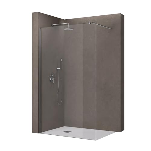 Sogood Luxus Duschwand Duschabtrennung Bremen2K 130x200 Walk-In Dusche mit Stabilisator aus Echtglas 10mm ESG-Sicherheitsglas Klarglas inkl. Nanobeschichtung