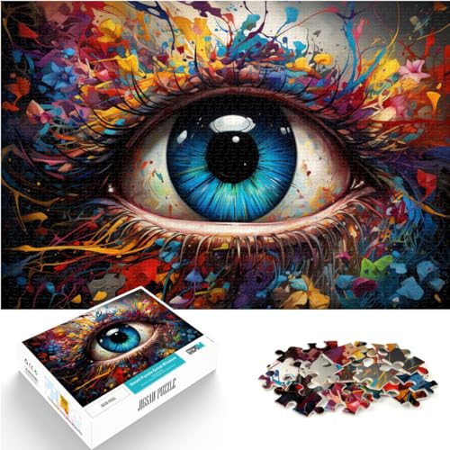 Puzzle Fantasie-Farbmalerei-Augen Puzzle 1000 Teile Holzpuzzle Spielzeug Puzzles Lernspiele Stressabbau Puzzles 1000 Teile (50x75cm)