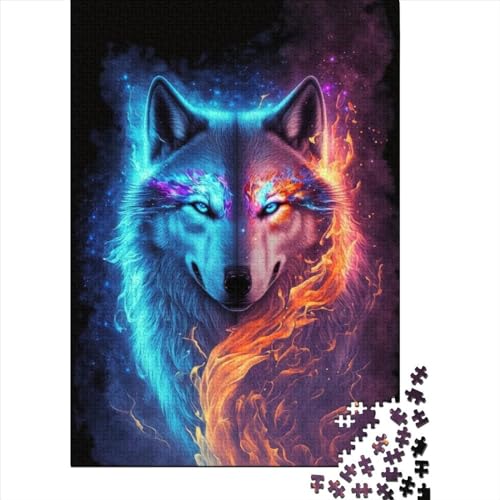 Fantasy Strange Wolf Puzzle 1000 Teile für Erwachsene und Jugendliche von Wooden Jigsaw Adult Jigsaw Puzzles für Erwachsene Lernspiel Challenge Toy (Size : 75x50cm)