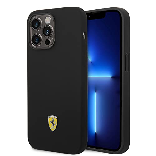 Ferrari FEHCP14XSIBBK hülle für 14 Pro Max 6,7" schwarz/Black hardcase Silicone Metal Logo