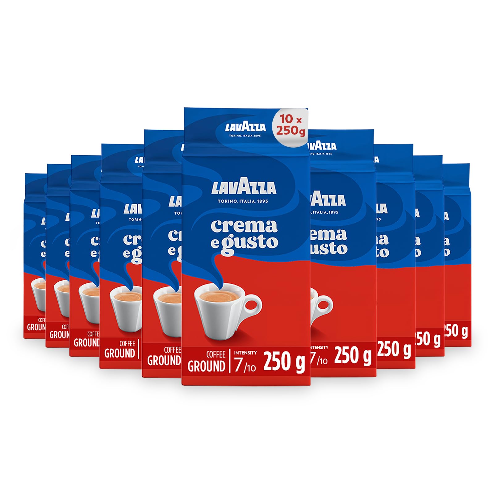 Lavazza Kaffee Crema e Gusto, gemahlener Bohnenkaffee (10 x 250g)