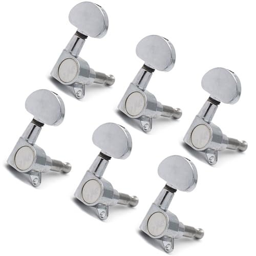 Strings Tuning Pegs Mechaniken Für Gitarre Vollständig geschlossener, pfirsichfarbener, runder, kleiner Griff für E-Gitarren-Saiten, Stimmgerät für Folk-Gitarre (Color : 6R)