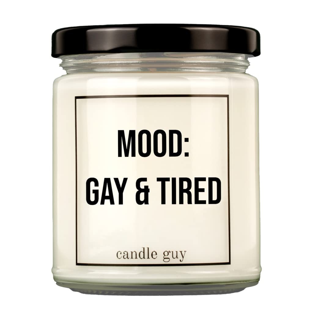 candle guy Duftkerze | Mood: gay & tired | Handgemacht aus 100% Sojawachs | 70 Stunden Brenndauer