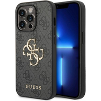 Guess PU 4G Metal Logo Case für Apple iPhone 15 Pro - black (GUHCP15L4GMGGR)