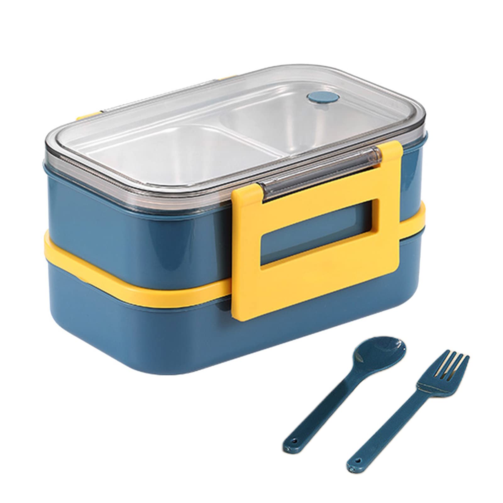 Mikrowellen-Lunchbox, Essgeschirr, Lebensmittel-Aufbewahrungsbehälter, Kinder, Schule, Büro, 2 Ebenen, tragbare Box, Lunch-Tasche