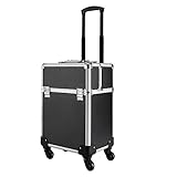 Kosmetikkoffer Trolley Friseurkoffer Schminkkoffer Make-up Koffer Beauty Case mit 4 Ausziehbaren Fächern für professionelle Make-up Artists,Friseure usw